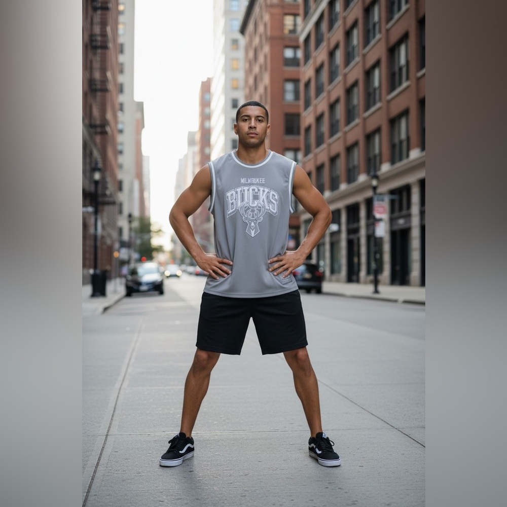 Milwaukee Bucks Gray Sleeveless Jersey